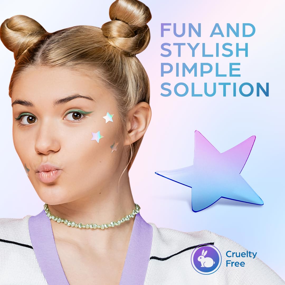 KEYCONCEPTS Star Pimple Patches for Face (100 Pack, Cute), Pimple Patches Stars - Hydrocolloid Star Patches for Pimples with Tea Tree Oil - Star Stickers for Face - Pimple Stickers - Star Acne Patch