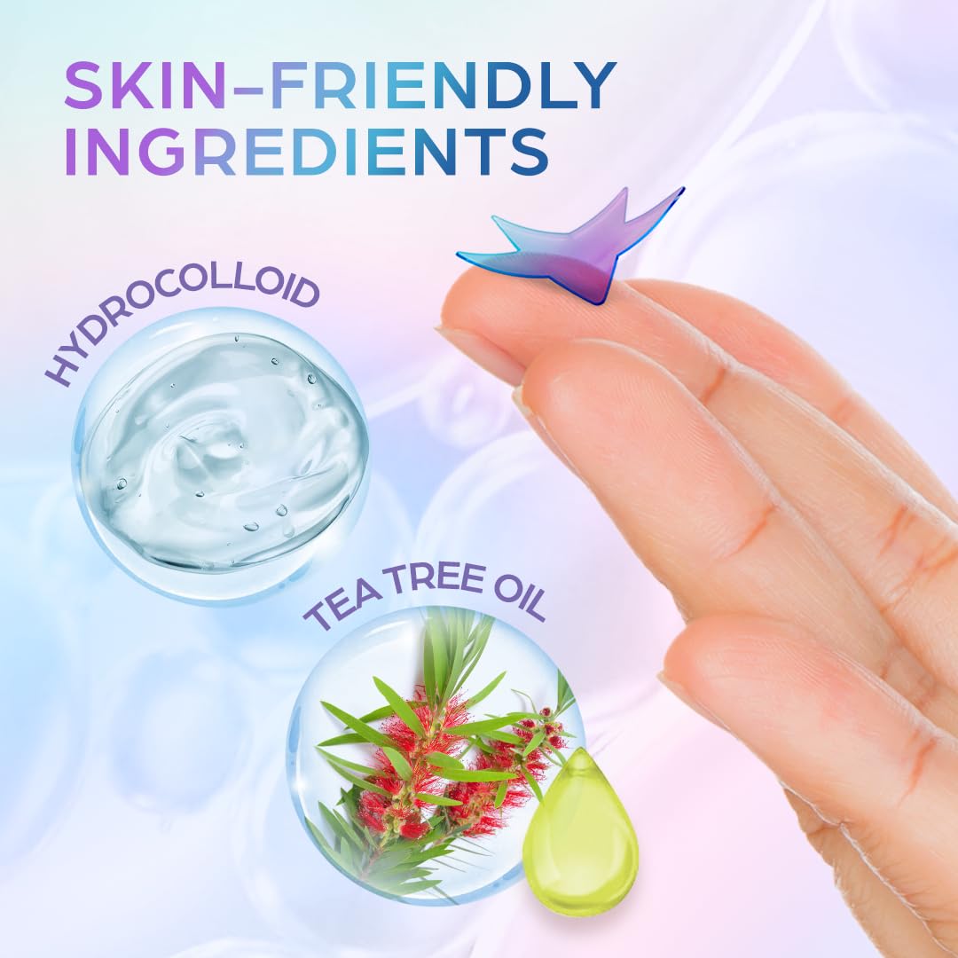 KEYCONCEPTS Star Pimple Patches for Face (100 Pack, Cute), Pimple Patches Stars - Hydrocolloid Star Patches for Pimples with Tea Tree Oil - Star Stickers for Face - Pimple Stickers - Star Acne Patch
